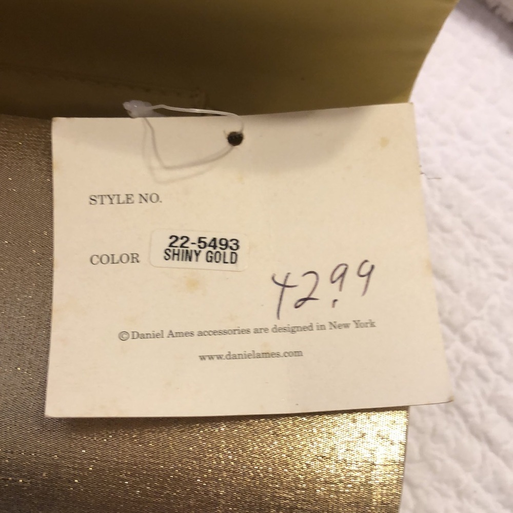 NWT Daniel Ames shiny gold shoulder bag/clutch. - Picture 6 of 8